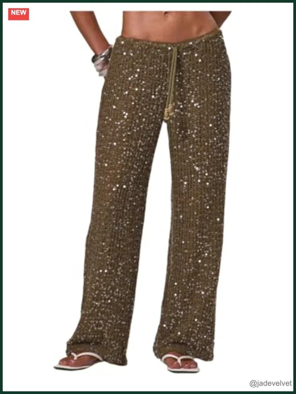 Sequin Crochet Cover Up Pants Beach Swimwear Coverup